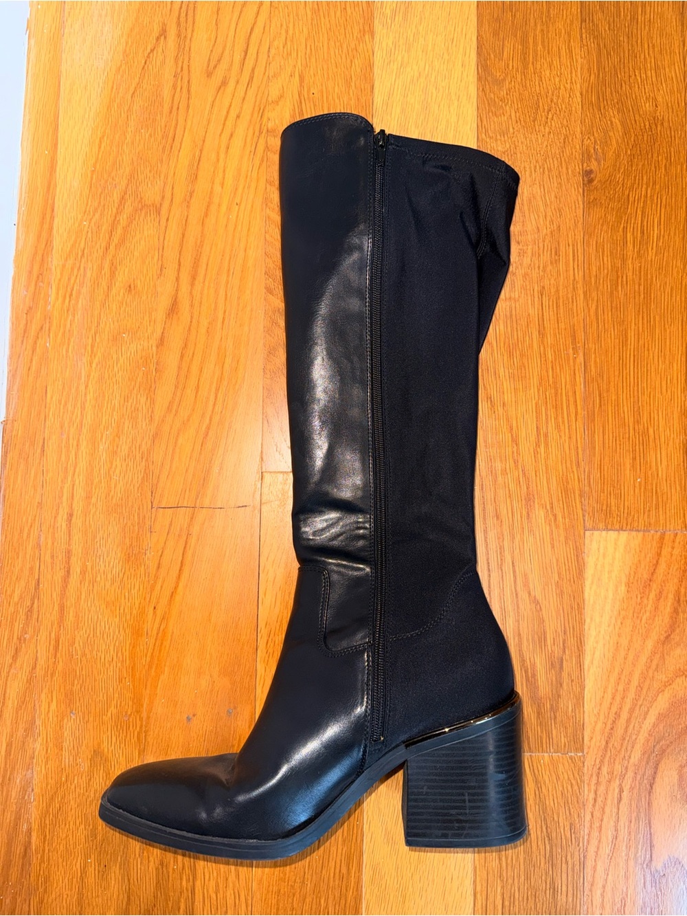 Kelly & Katie Black Knee-High Block Heel Boot